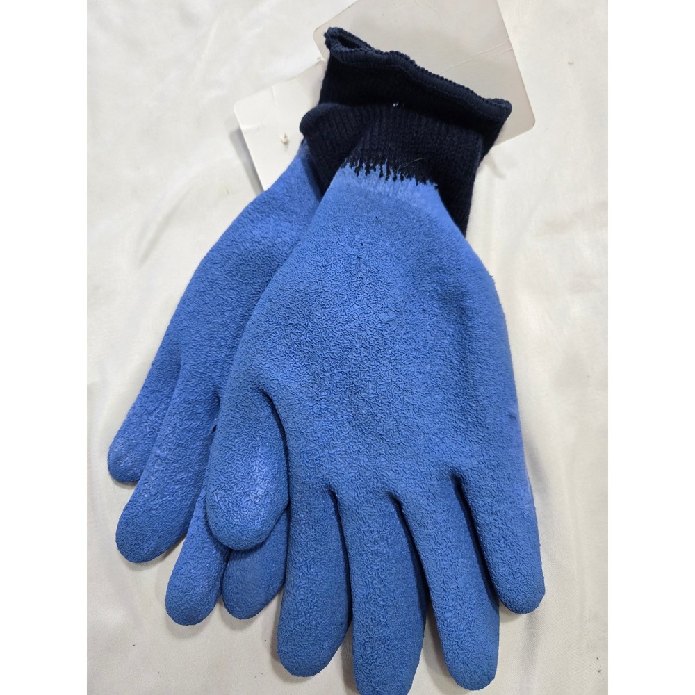 Polar Gripz Insulated Rubber Coated Winter Work Gloves Black Blue One Size NWT - Picture 3 of 3